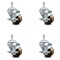 Service Caster 3 Inch High Temp Phenolic Swivel 3/8 Inch Threaded Stem Caster Set with Brake SCC-TS20S314-PHRHT-TLB-381615-4 - alternate 1